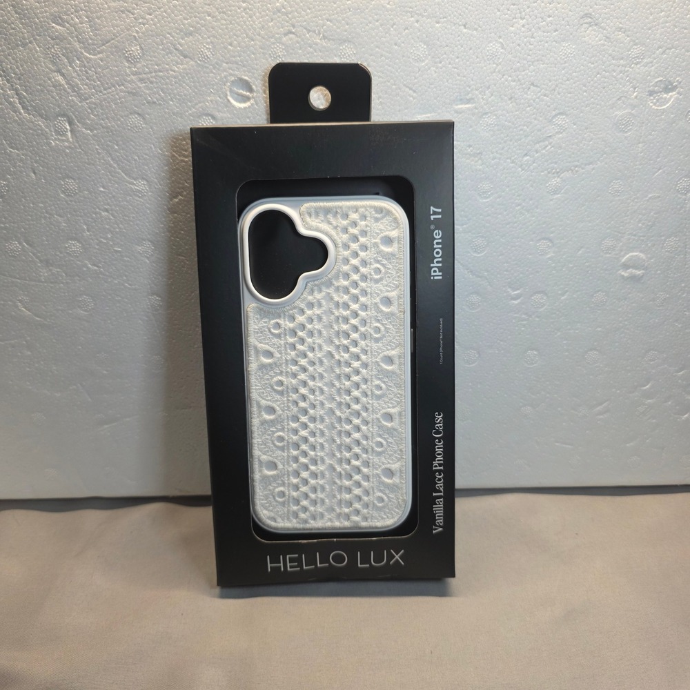 Hello Lux Vanilla Lace Phone Case iPhone 17 White Eyelet Textured Cover NEW